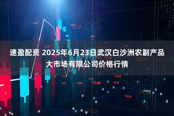 速盈配资 2025年6月23日武汉白沙洲农副产品大市场有限公司价格行情