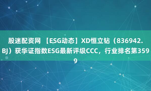 股迷配资网 【ESG动态】XD恒立钻（836942.BJ）获华证指数ESG最新评级CCC，行业排名第359