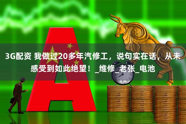 3G配资 我做过20多年汽修工，说句实在话，从未感受到如此绝望！_维修_老张_电池