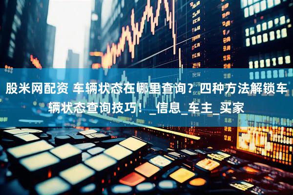 股米网配资 车辆状态在哪里查询？四种方法解锁车辆状态查询技巧！_信息_车主_买家