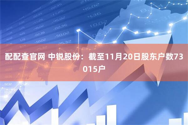 配配查官网 中锐股份：截至11月20日股东户数73015户