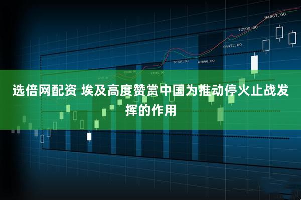 选倍网配资 埃及高度赞赏中国为推动停火止战发挥的作用